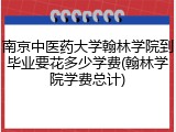南京中医药大学翰林学院到毕业要花多少学费(翰林学院学费总计)