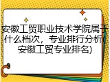 安徽工贸职业技术学院属于什么档次，专业排行分析(安徽工贸专业排名)