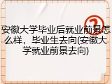 安徽大学毕业后就业前景怎么样，毕业生去向(安徽大学就业前景去向)