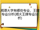 湘潭大学有哪些专业，王牌专业分析(湘大王牌专业分析)
