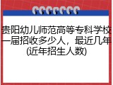 贵阳幼儿师范高等专科学校一届招收多少人，最近几年(近年招生人数)