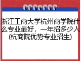 浙江工商大学杭州商学院什么专业最好，一年招多少人(杭商院优势专业招生)