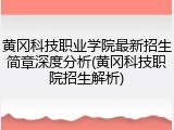 黄冈科技职业学院最新招生简章深度分析(黄冈科技职院招生解析)