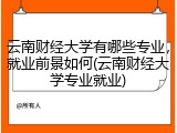 云南财经大学有哪些专业，就业前景如何(云南财经大学专业就业)