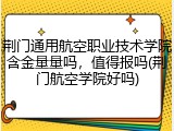 荆门通用航空职业技术学院含金量量吗，值得报吗(荆门航空学院好吗)
