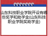 山东科技职业学院开设有哪些奖学和助学金(山东科技职业学院奖助学金)