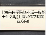 上海兴伟学院毕业后一般能干什么呢(上海兴伟学院就业方向)