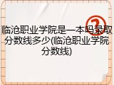 临沧职业学院是一本吗录取分数线多少(临沧职业学院分数线)
