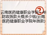 云南医药健康职业学院一年财政拨款大概多少钱(云南医药健康职业学院年拨款)