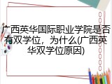 广西英华国际职业学院是否有双学位，为什么(广西英华双学位原因)