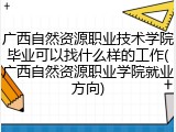 广西自然资源职业技术学院毕业可以找什么样的工作(广西自然资源职业学院就业方向)