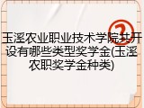 玉溪农业职业技术学院共开设有哪些类型奖学金(玉溪农职奖学金种类)