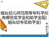烟台幼儿师范高等专科学校有哪些奖学金和助学金呢(烟台幼专奖助学金)