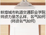 蚌埠城市轨道交通职业学院师资力量怎么样，名气如何(师资名气如何)