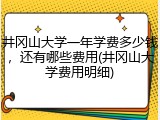 井冈山大学一年学费多少钱，还有哪些费用(井冈山大学费用明细)
