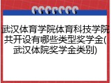 武汉体育学院体育科技学院共开设有哪些类型奖学金(武汉体院奖学金类别)