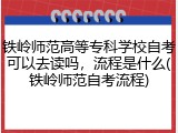 铁岭师范高等专科学校自考可以去读吗，流程是什么(铁岭师范自考流程)