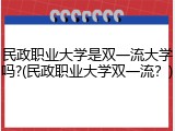 民政职业大学是双一流大学吗?(民政职业大学双一流？)