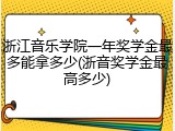 浙江音乐学院一年奖学金最多能拿多少(浙音奖学金最高多少)