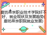 廊坊燕京职业技术学院好不好，就业现状及发展趋势(廊坊燕京职院就业发展)
