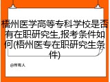 梧州医学高等专科学校是否有在职研究生,报考条件如何(梧州医专在职研究生条件)