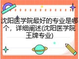 沈阳医学院最好的专业是哪个，详细阐述(沈阳医学院王牌专业)