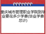 重庆城市管理职业学院到毕业要花多少学费(毕业学费总计)