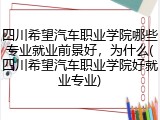 四川希望汽车职业学院哪些专业就业前景好，为什么(四川希望汽车职业学院好就业专业)