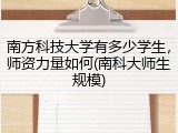 南方科技大学有多少学生，师资力量如何(南科大师生规模)