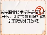咸宁职业技术学院是否对外开放，让进去参观吗？(咸宁职院对外开放吗)