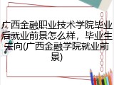 广西金融职业技术学院毕业后就业前景怎么样，毕业生去向(广西金融学院就业前景)