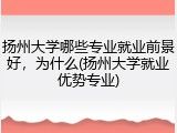 扬州大学哪些专业就业前景好，为什么(扬州大学就业优势专业)