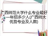 广西师范大学什么专业最好，一年招多少人(广西师大优势专业及人数)