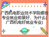 广西机电职业技术学院哪些专业就业前景好，为什么(广西机电好就业专业)