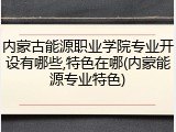 内蒙古能源职业学院专业开设有哪些,特色在哪(内蒙能源专业特色)