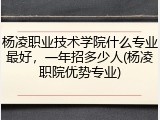 杨凌职业技术学院什么专业最好，一年招多少人(杨凌职院优势专业)