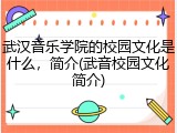 武汉音乐学院的校园文化是什么，简介(武音校园文化简介)