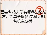 西安科技大学有哪些知名校友，简单分析(西安科大知名校友分析)