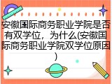 安徽国际商务职业学院是否有双学位，为什么(安徽国际商务职业学院双学位原因)
