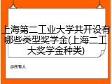 上海第二工业大学共开设有哪些类型奖学金(上海二工大奖学金种类)