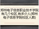 郑州电子信息职业技术学院有几个校区,有多少人(郑州电子信息学院校区人数)