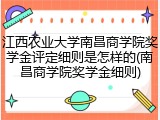 江西农业大学南昌商学院奖学金评定细则是怎样的(南昌商学院奖学金细则)