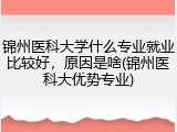 锦州医科大学什么专业就业比较好，原因是啥(锦州医科大优势专业)