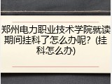 郑州电力职业技术学院就读期间挂科了怎么办呢？(挂科怎么办)