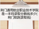 荆门通用航空职业技术学院是一本吗录取分数线多少(荆门航院录取线)