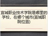 宣城职业技术学院是哪里的学校，在哪个城市(宣城职院位置)