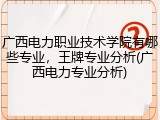 广西电力职业技术学院有哪些专业，王牌专业分析(广西电力专业分析)
