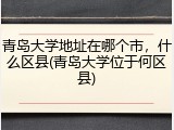 青岛大学地址在哪个市，什么区县(青岛大学位于何区县)