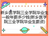 新乡医学院三全学院毕业生一般年薪多少钱(新乡医学院三全学院毕业生薪资)