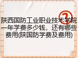 陕西国防工业职业技术学院一年学费多少钱，还有哪些费用(陕国防学费及费用)